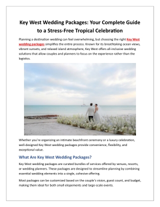 Key West Wedding Packages: Your Complete Guide to a Stress-Free Celebration