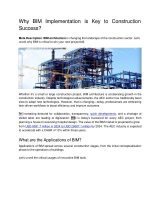 Why BIM Implementation is Key to Construction Success