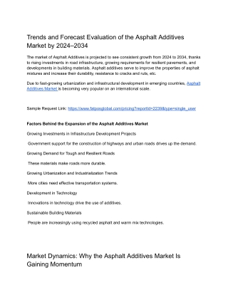 Asphalt Additives Market