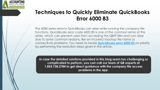 Expert Guide to Troubleshoot QuickBooks Error 6000 83