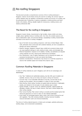 Re-roofing Singapore