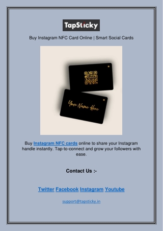 Buy Instagram NFC Card Online | Smart Social Cards