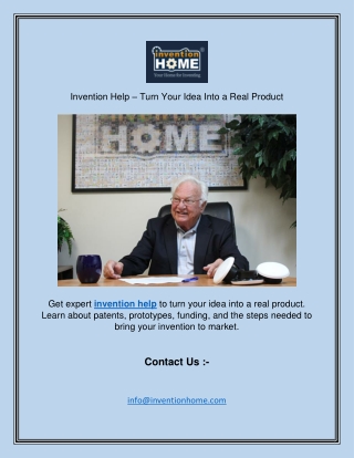 Invention Help – Turn Your Idea Into a Real Product
