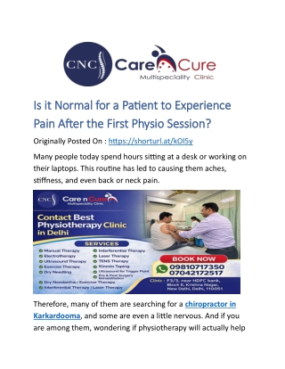Is it Normal for a Patient to Experience Pain After the First Physio Session