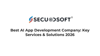 Best AI App Development Company Key Services & Solutions 2026
