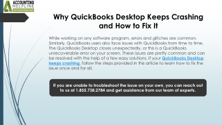 How to Resolve QuickBooks Desktop Keeps Crashing