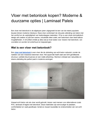 Vloer met betonlook kopen_ Moderne & duurzame opties _ Laminaat Paleis