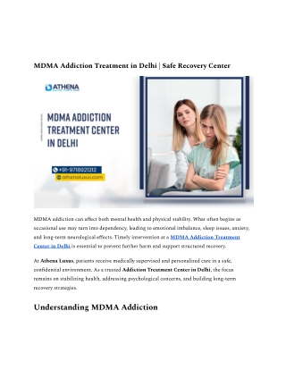 MDMA Addiction Treatment in Delhi _ Safe Recovery Center