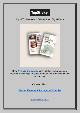 Buy NFC Visiting Card Online | Smart Digital Cards