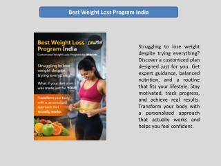 Best Weight Loss Program India