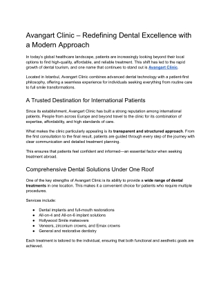 Avangart Clinic – Redefining Dental Excellence with a Modern Approach