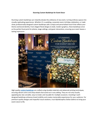 Stunning Custom Backdrops for Event Decor