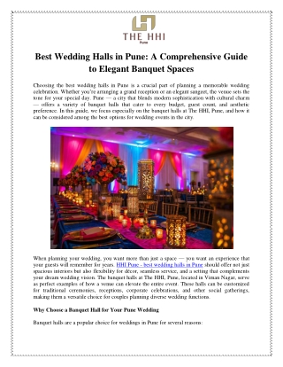 Best Wedding Halls in Pune A Comprehensive Guide to Elegant Banquet Spaces