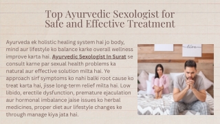 Top Ayurvedic Sexologist for Safe and Effective Treatment
