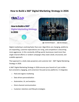 How to Build a 360° Digital Marketing Strategy in 2026