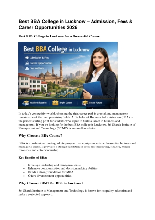 Best BBA College in Lucknow