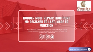 Rubber Roof Repair Fruitport MI Designed to Last, Made to Function