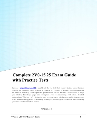 Complete 2V0-15.25 Exam Guide with Practice Tests