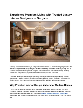 Experience Premium Living with Trusted Luxury Interior Designers in Gurgaon (1)