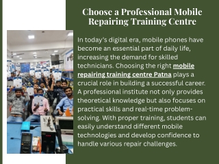 Choose a Professional Mobile Repairing Training Centre