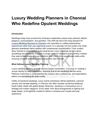 Luxury Wedding Planners in Chennai Who Redefine Opulent Weddings