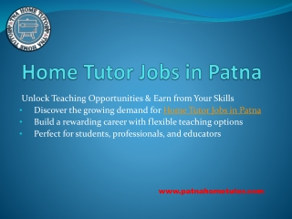 Latest Home Tutor Jobs in Patna | Teach Locally & Earn Easily