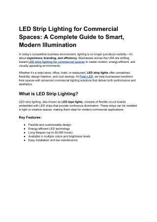 LED Strip Lighting for Commercial Spaces_ A Complete Guide to Smart, Modern Illumination