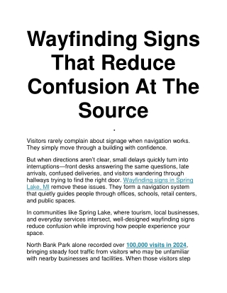 Wayfinding Signs That Reduce Confusion At The Source
