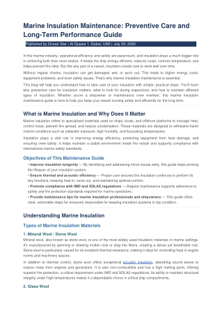 Marine Insulation Maintenance: Improve Efficiency & Safety on Ships