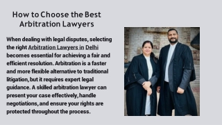 How to Choose the Best Arbitration Lawyers
