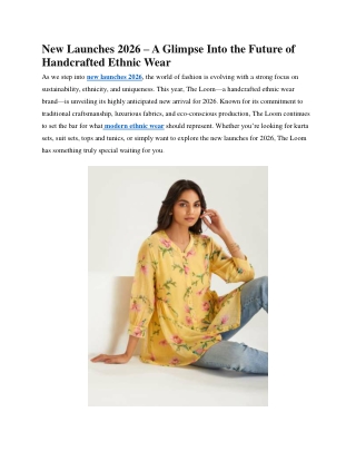 New Launches 2026 - Handcrafted Ethnic Wear Brand in India