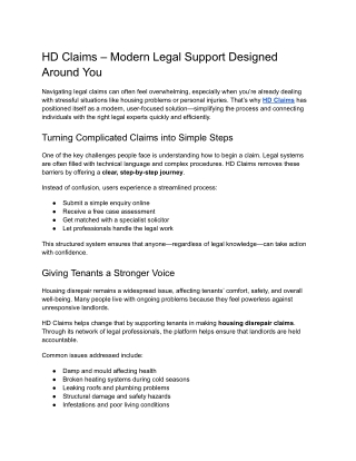 HD Claims – Modern Legal Support Designed Around You