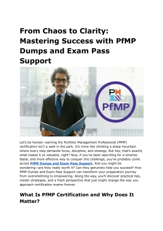 From Chaos to Clarity_ Mastering Success with PfMP Dumps and Exam Pass Support