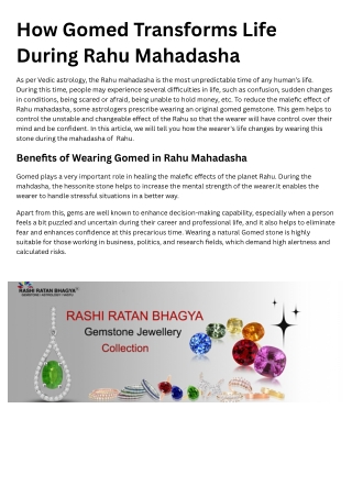 How Gomed Transforms Life During Rahu Mahadasha-rrbgems