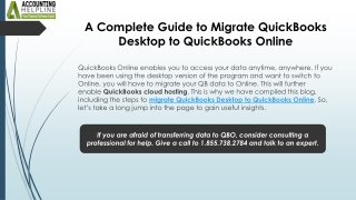 How to Switch Migrate QuickBooks Desktop to QuickBooks Online