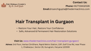 Hair Transplant in Gurgaon – Permanent Hair Solution