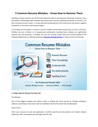 5 Common Resume Mistakes – Know How To Remove Them