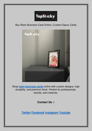 Buy Resin Business Card Online | Custom Epoxy Cards