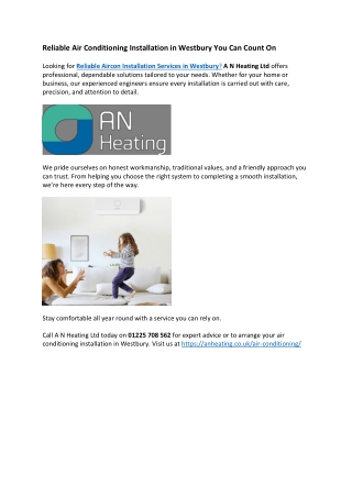 Reliable Air Conditioning Installation in Westbury You Can Count On