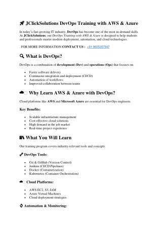 Devops Training with AWS & Azure