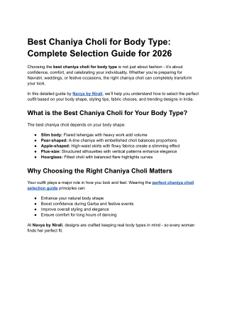 Best Chaniya Choli for Body Type_ Complete Selection Guide for 2026
