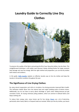 Laundry Guide to Correctly Line Dry Clothes - Hello Laundry