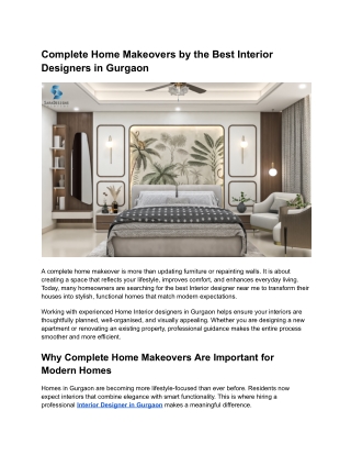 Complete Home Makeovers by the Best Interior Designers in Gurgaon