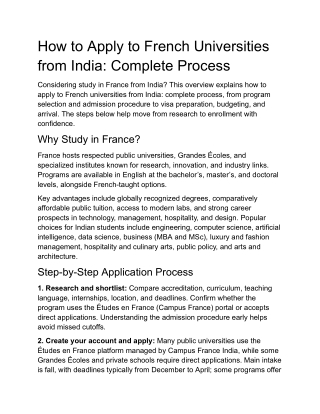 How to Apply to French Universities from India_ Complete Process