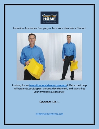Invention Assistance Company – Turn Your Idea Into a Product