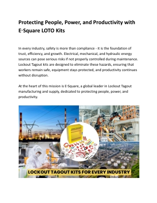 Protecting People, Power, and Productivity with E‑Square LOTO Kits