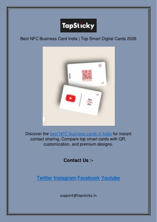 Best NFC Business Card India | Top Smart Digital Cards 2026