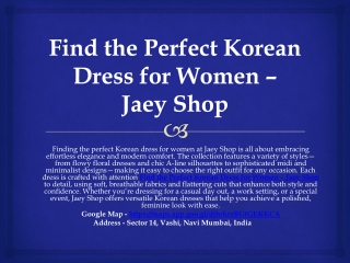 Best Korean Style Dresses for Women – Jaey Shop