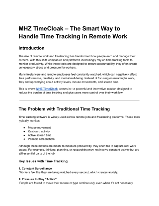 MHZ TimeCloak