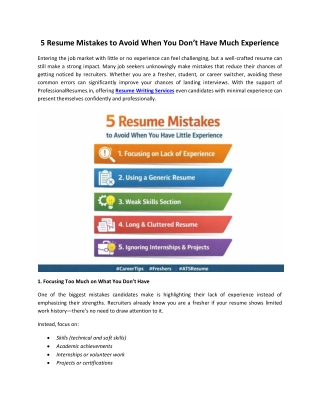 5 Resume Mistakes to Avoid When you Don't Have Much Experience